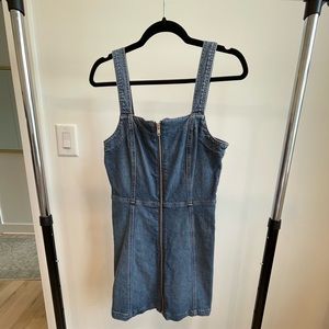 Reformation Denim Zip-Front Mini Dress